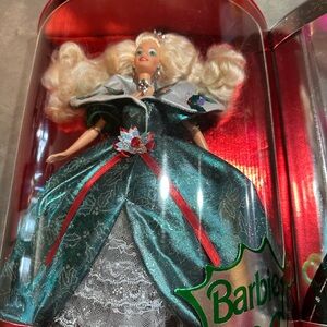 Barbie in Emerald and Red Holiday Gown